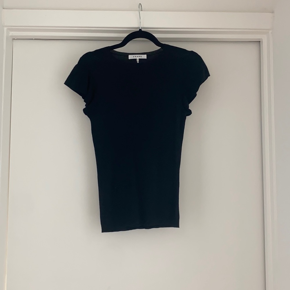 Frame Wool Shirt Ruffle Top